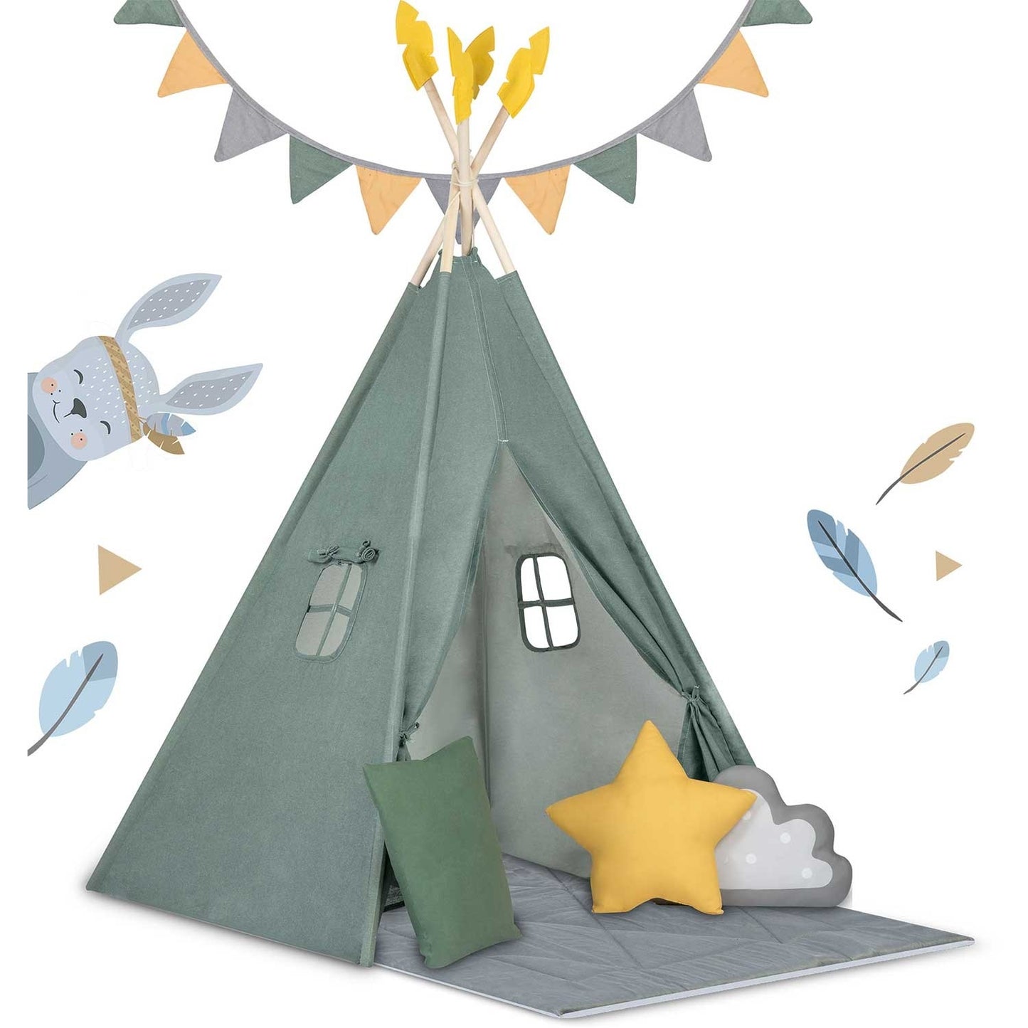 Children's Tipi tent NK-406 Nukido - Green