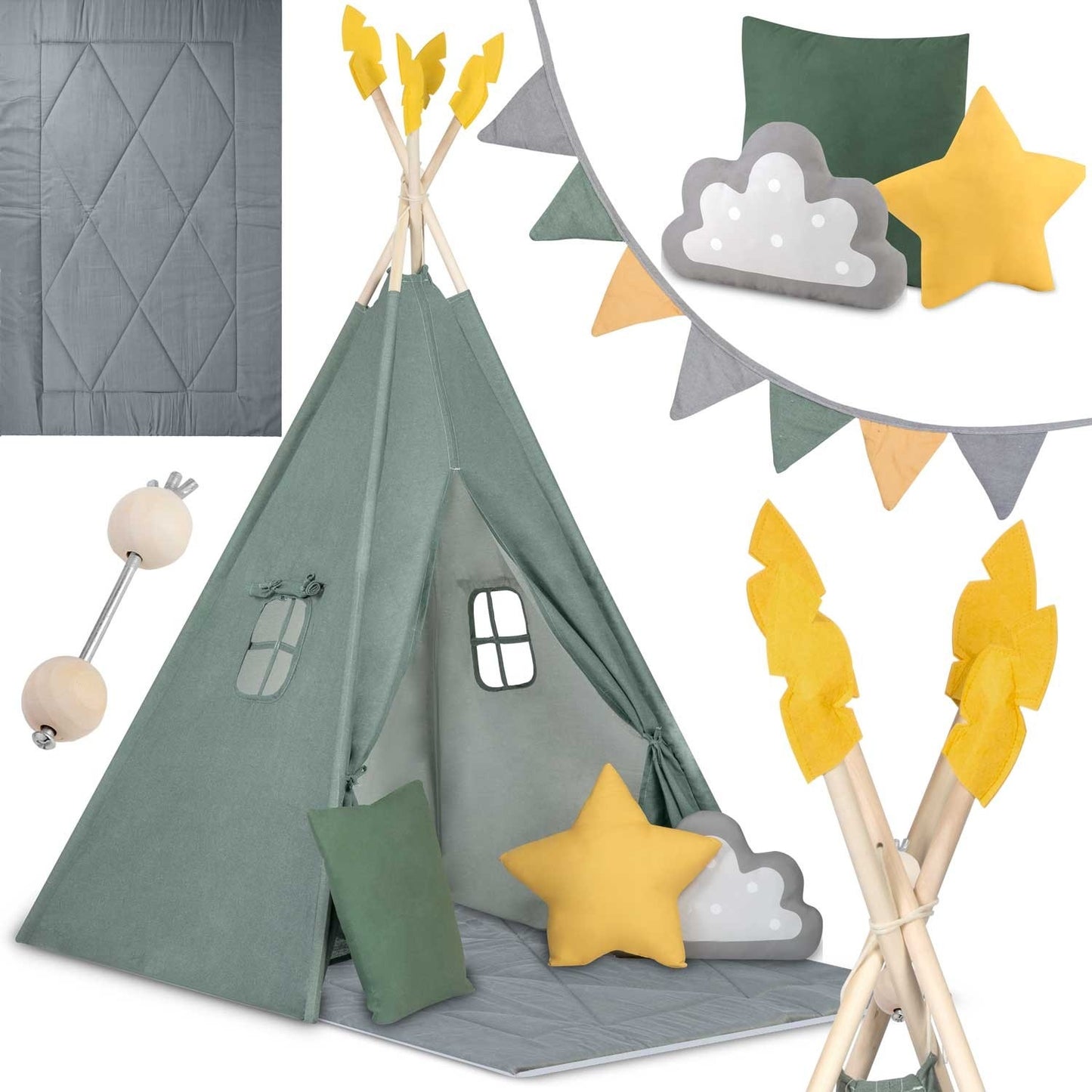 Children's Tipi tent NK-406 Nukido - Green