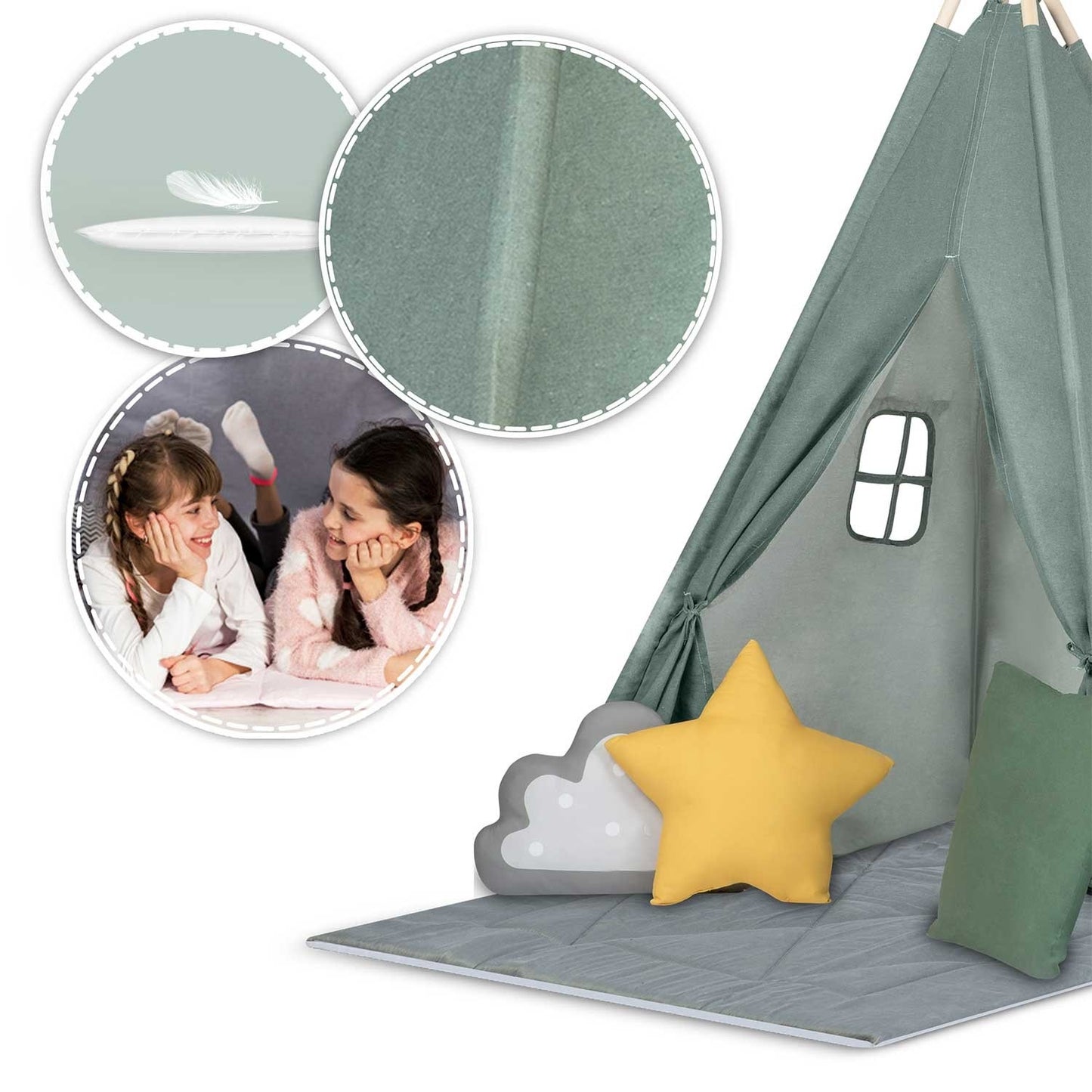 Children's Tipi tent NK-406 Nukido - Green
