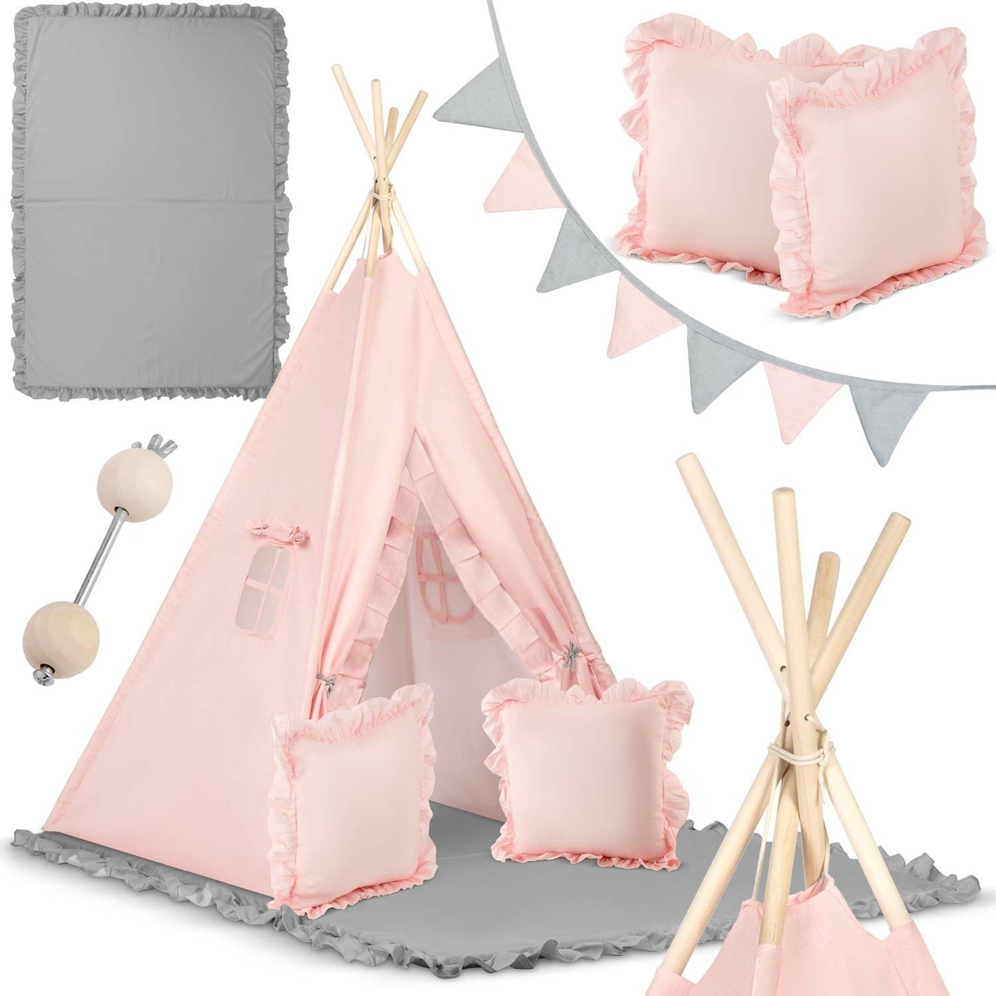 Children's Tipi tent NK-406 Nukido - Light pink