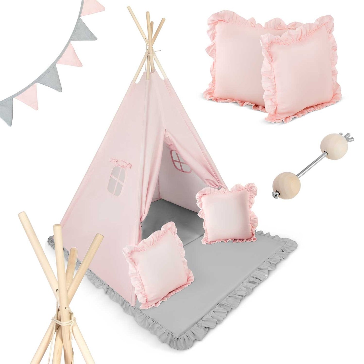 Children's Tipi tent NK-406 Nukido - Light pink