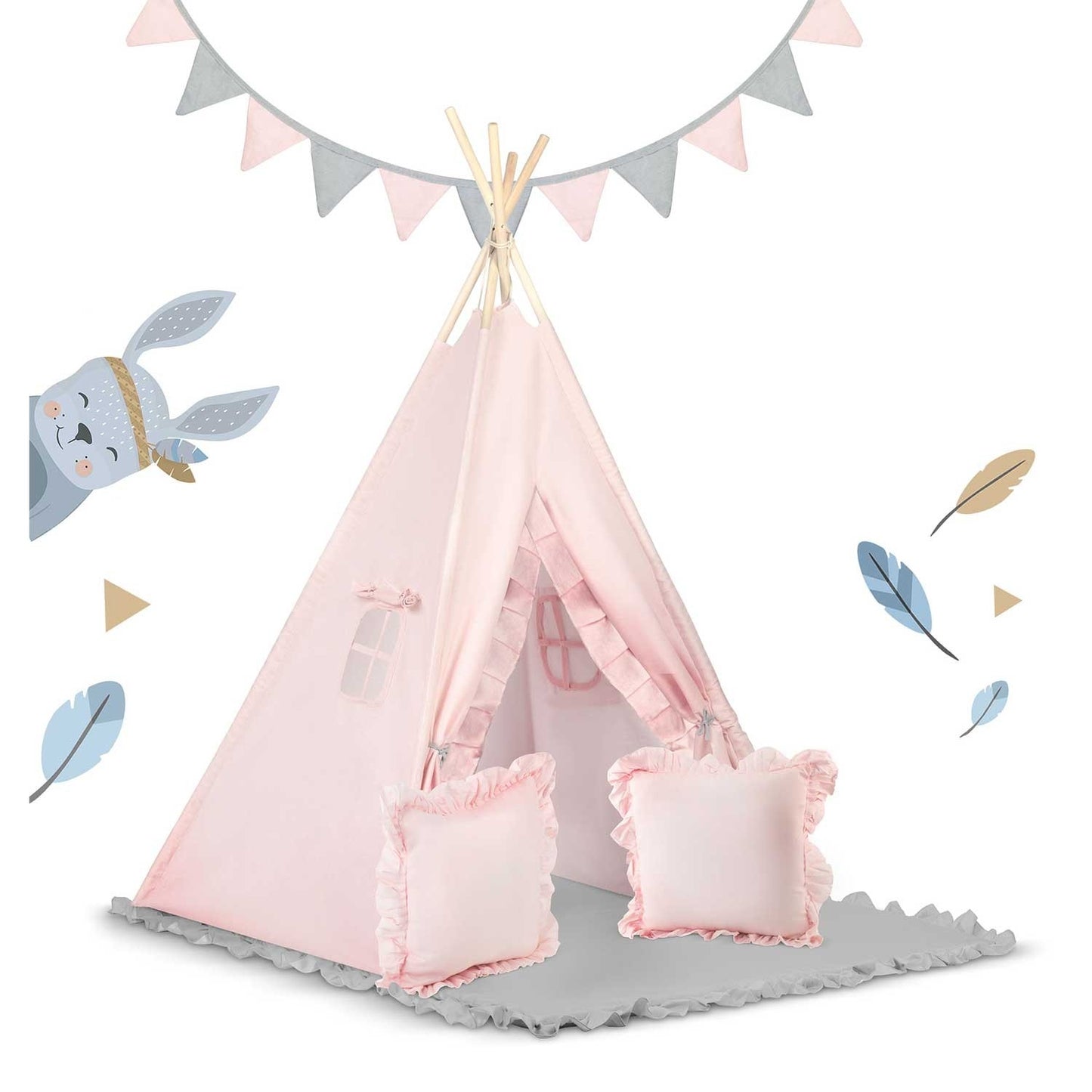 Children's Tipi tent NK-406 Nukido - Light pink