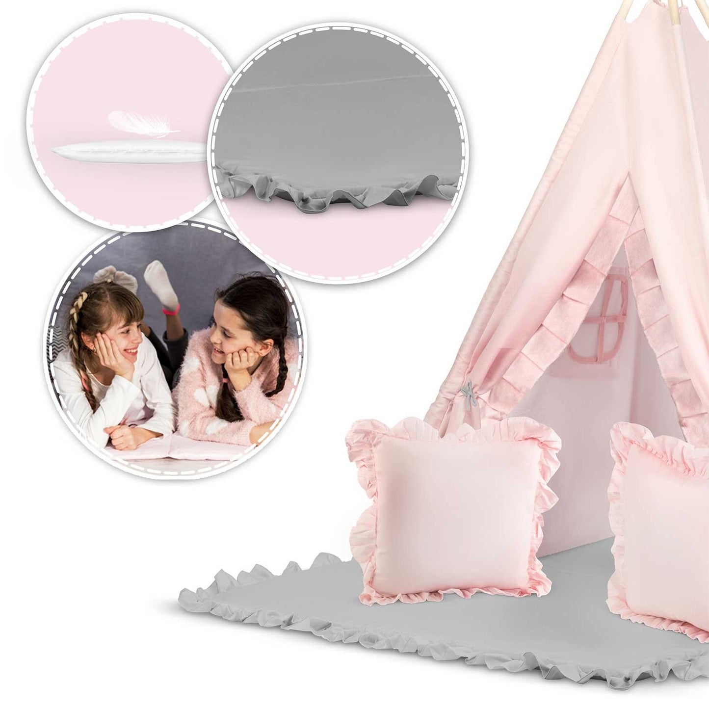 Children's Tipi tent NK-406 Nukido - Light pink