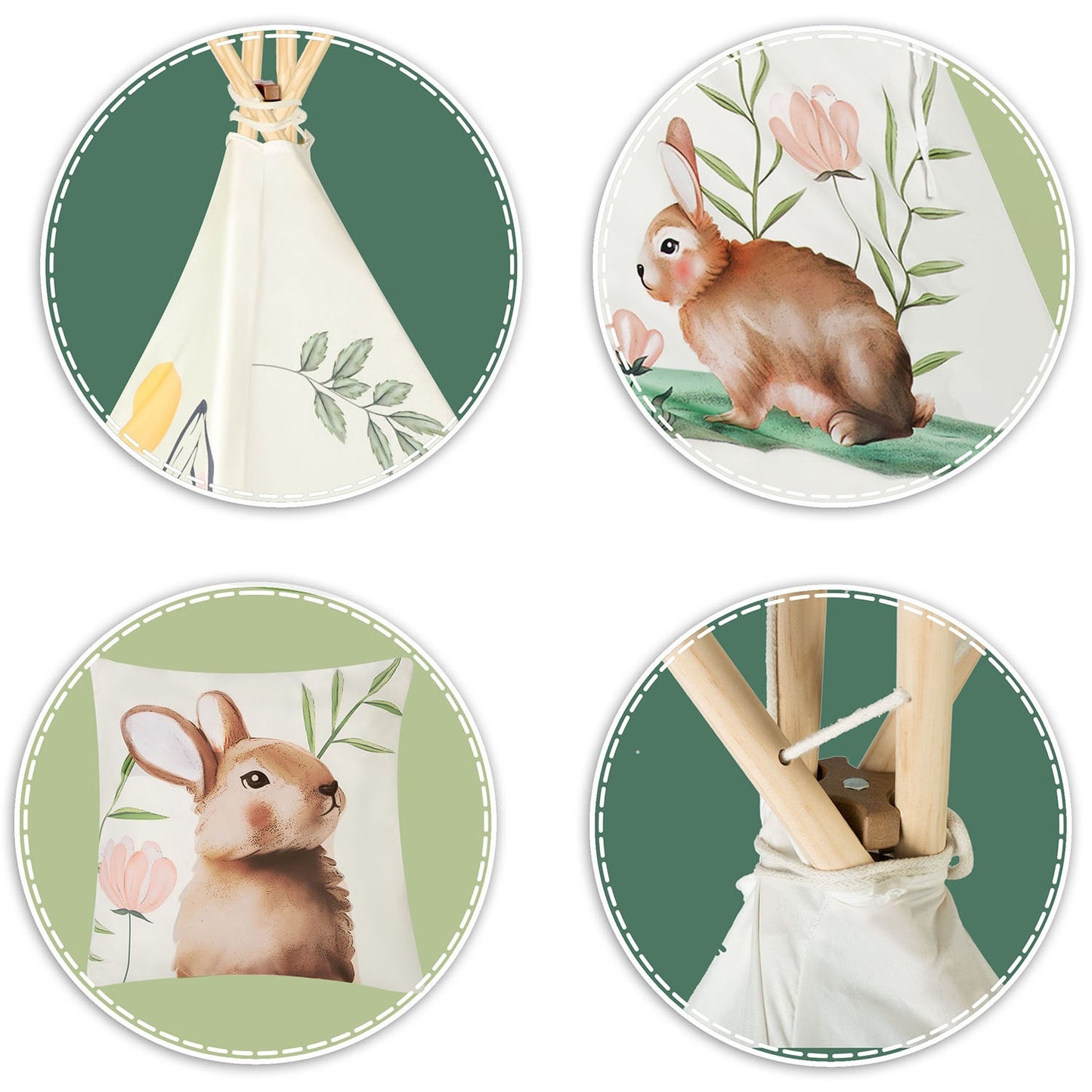 Children's Tipi tent Nukido - Beige