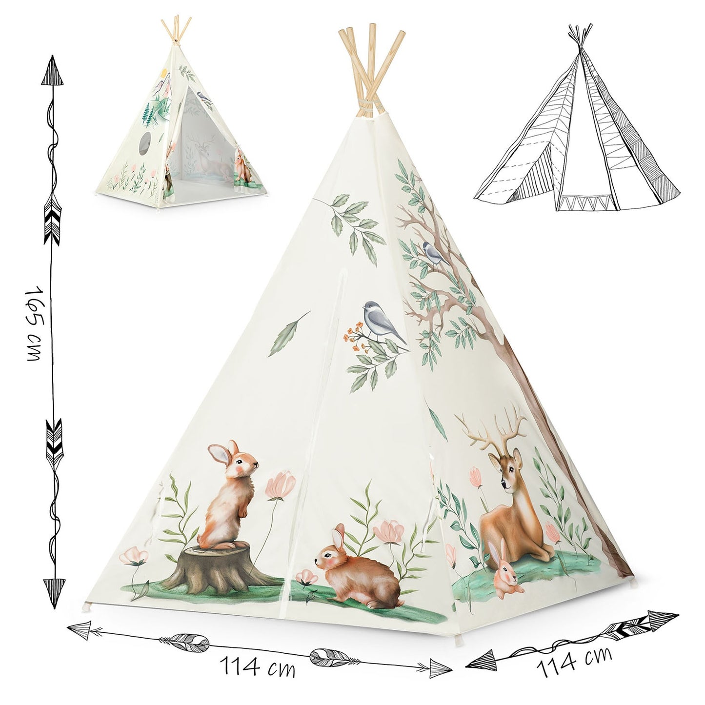 Children's Tipi tent Nukido - Beige