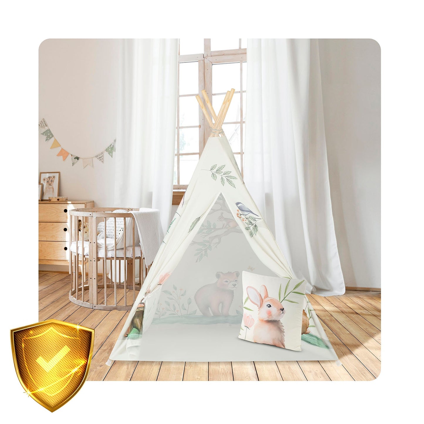 Children's Tipi tent Nukido - Beige