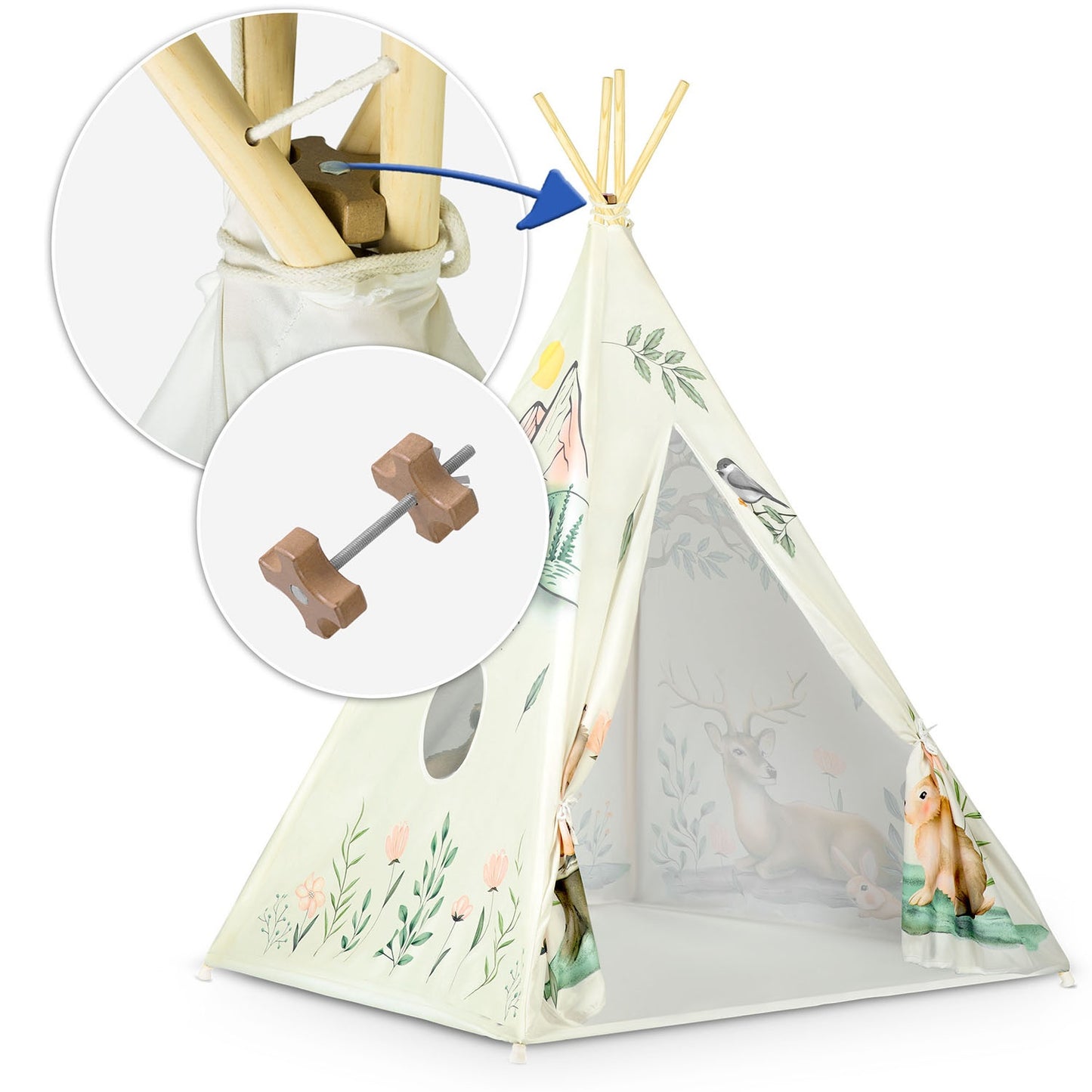 Children's Tipi tent Nukido - Beige