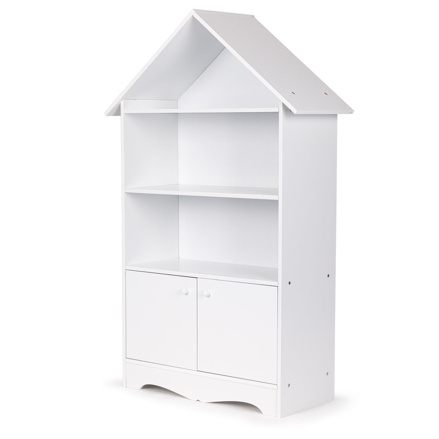 Children's White House-Shaped Bookshelf with Cabinet