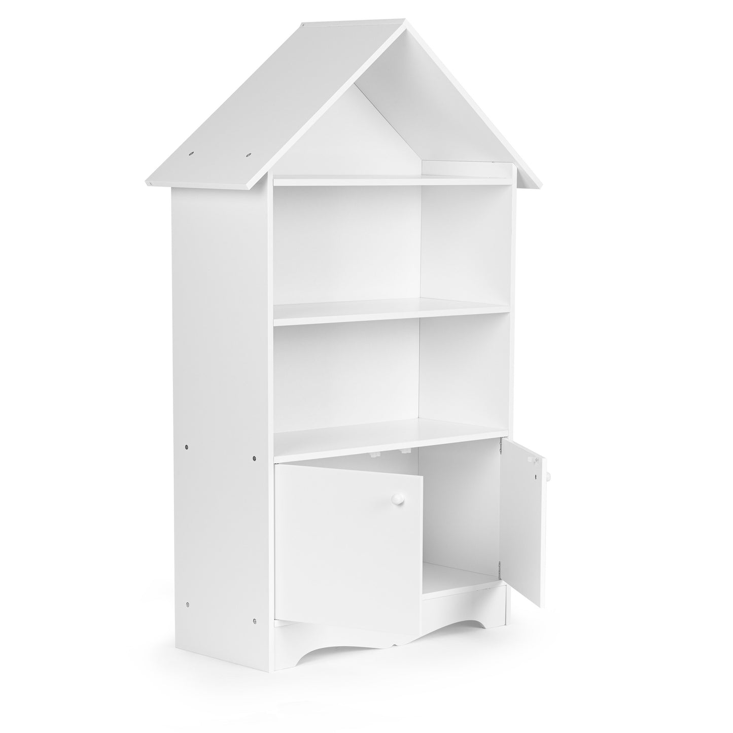 Children's White House-Shaped Bookshelf with Cabinet