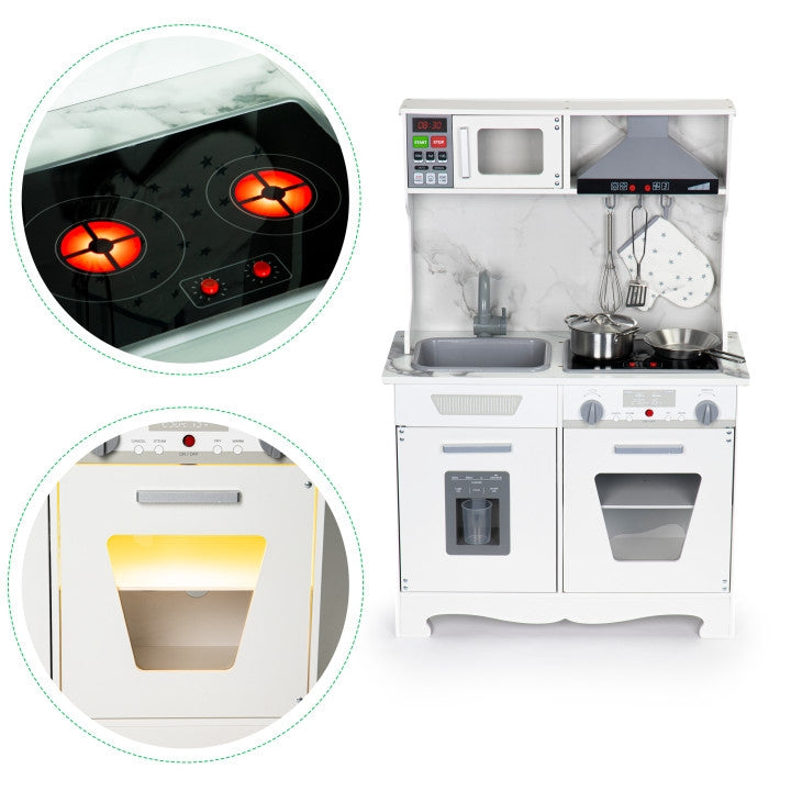 Children's Wooden Play Kitchen with Lights & Sounds