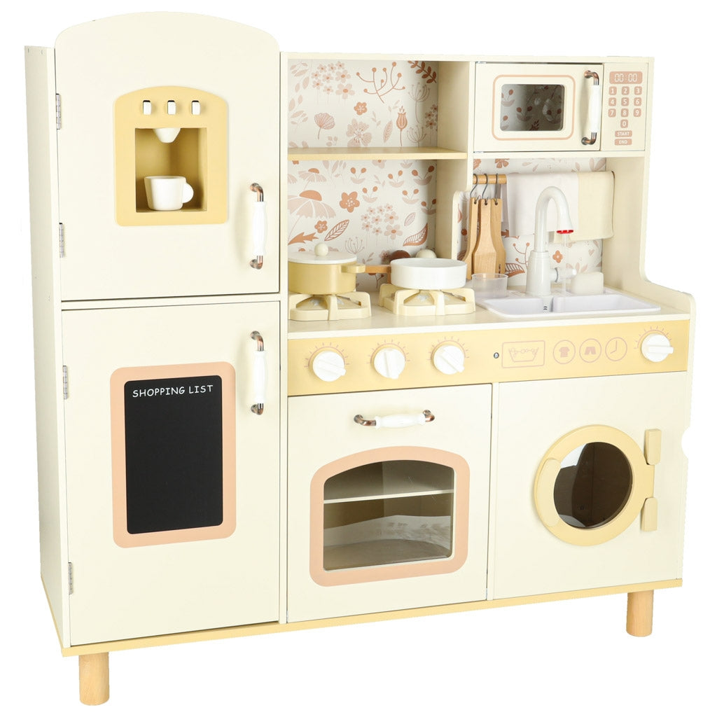 Children's Wooden Play Kitchen with Water Tap & Lights