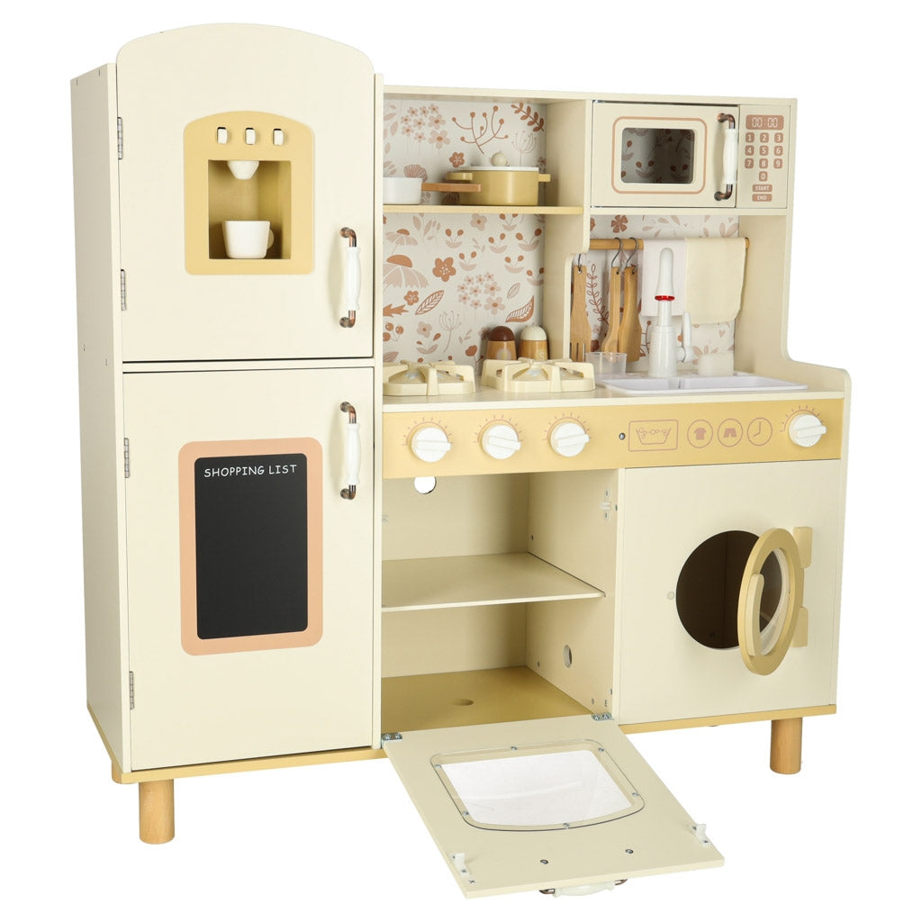 Children's Wooden Play Kitchen with Water Tap & Lights