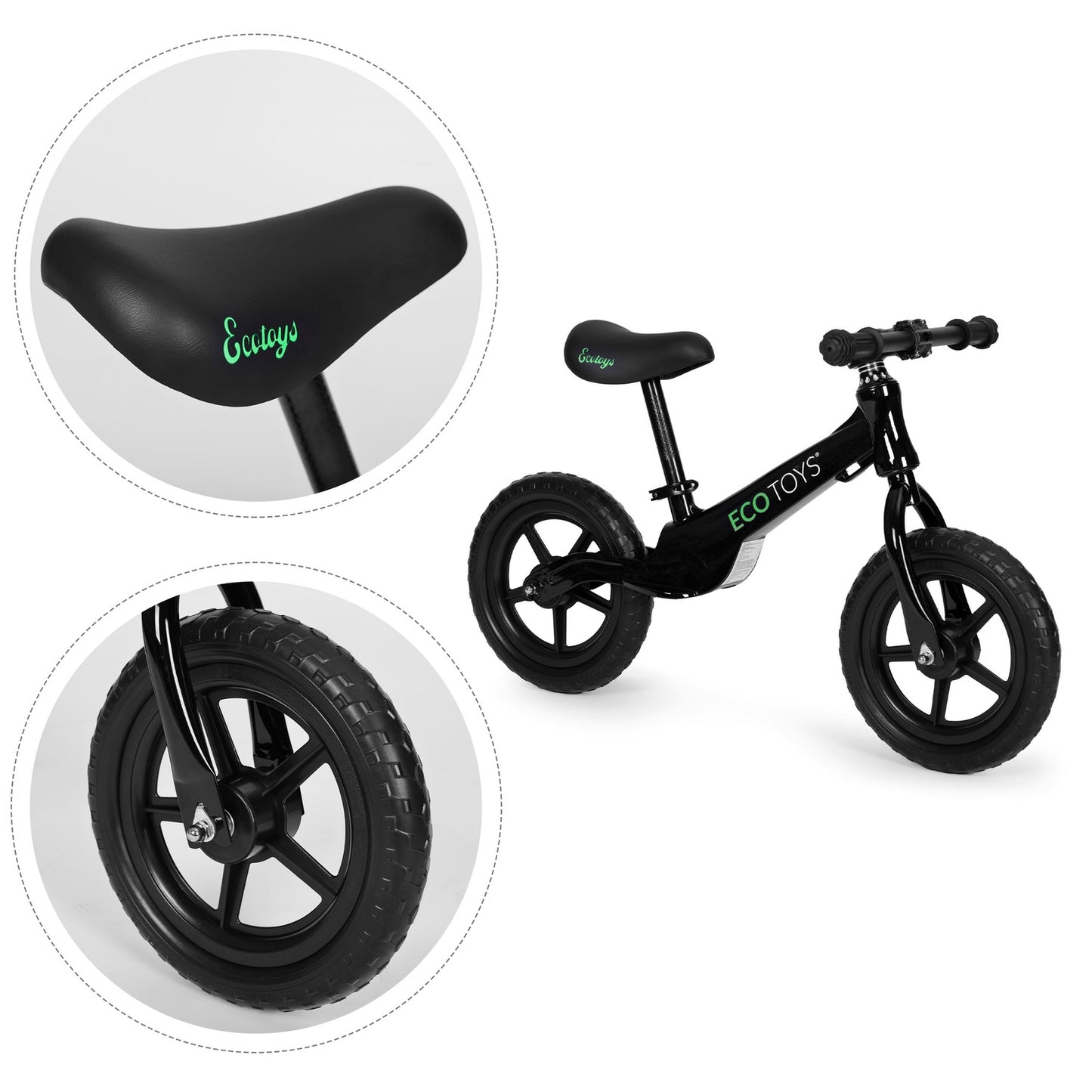 Children's balance bike, ride-on, EVA wheels ECOTOYS , black