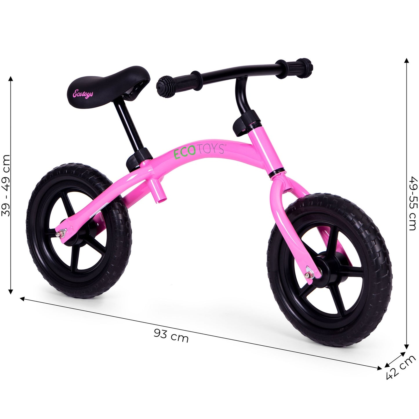 Children's balance bike, ride-on, EVA wheels ECOTOYS, pink