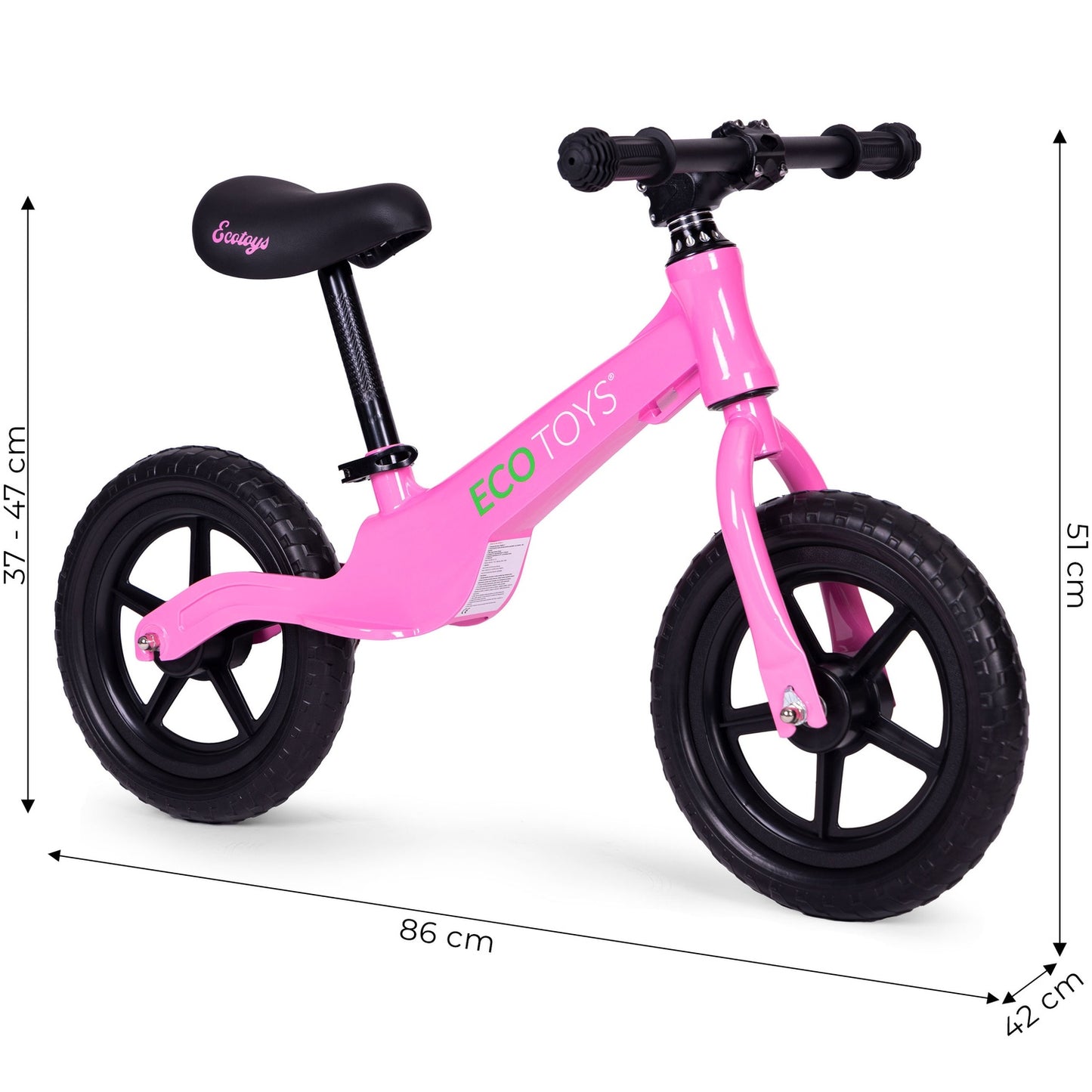 Children's balance bike, ride-on, EVA wheels ECOTOYS , pink