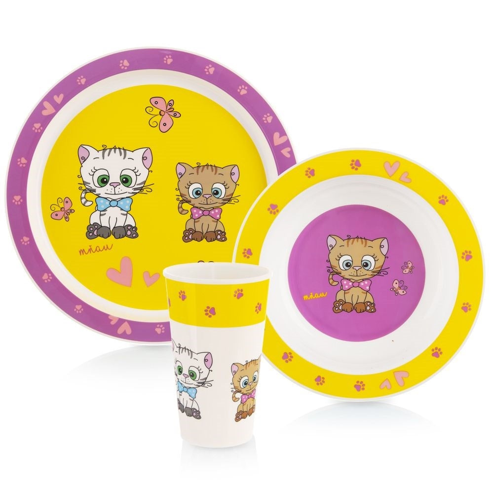 Children's breakfast set: plate, bowl, mug, dishwasher safe