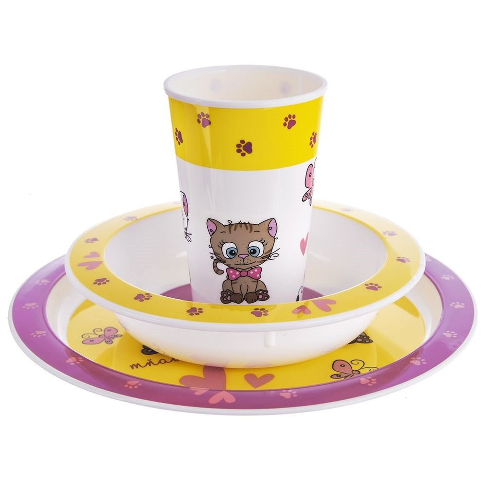 Children's breakfast set: plate, bowl, mug, dishwasher safe