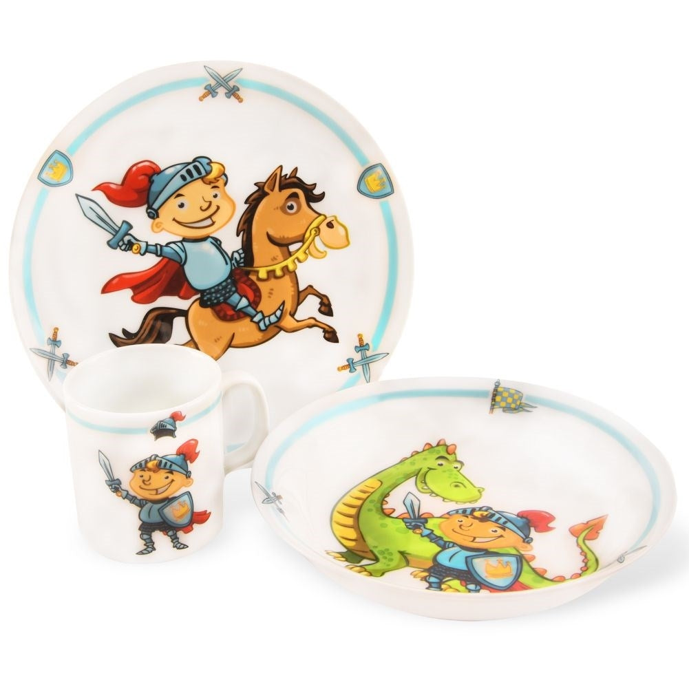Children's breakfast set: plate, bowl, mug, dishwasher safe