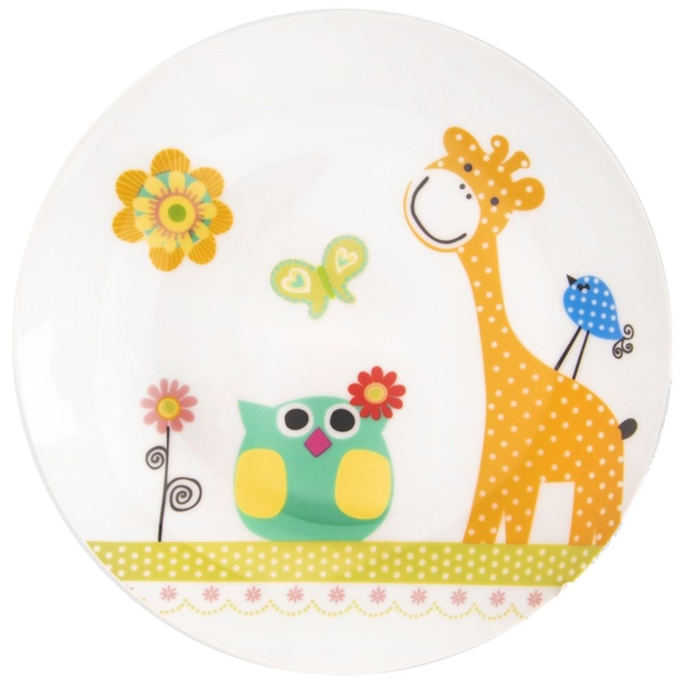 Children's breakfast set with charming animal motifs, dishwasher safe