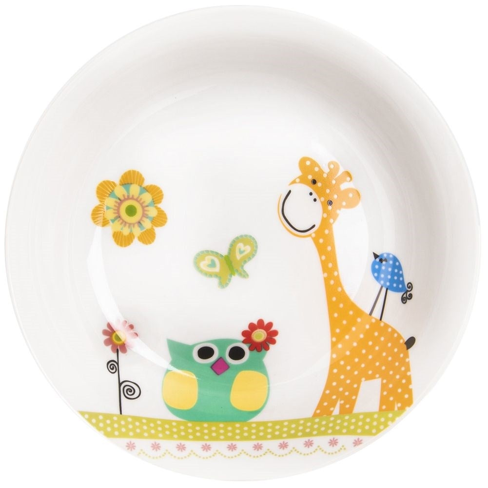 Children's breakfast set with charming animal motifs, dishwasher safe