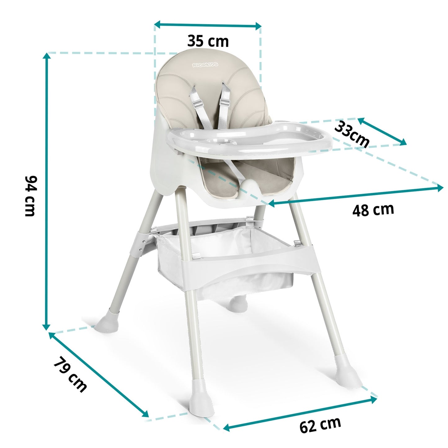 Children's chair with table Milo - gray