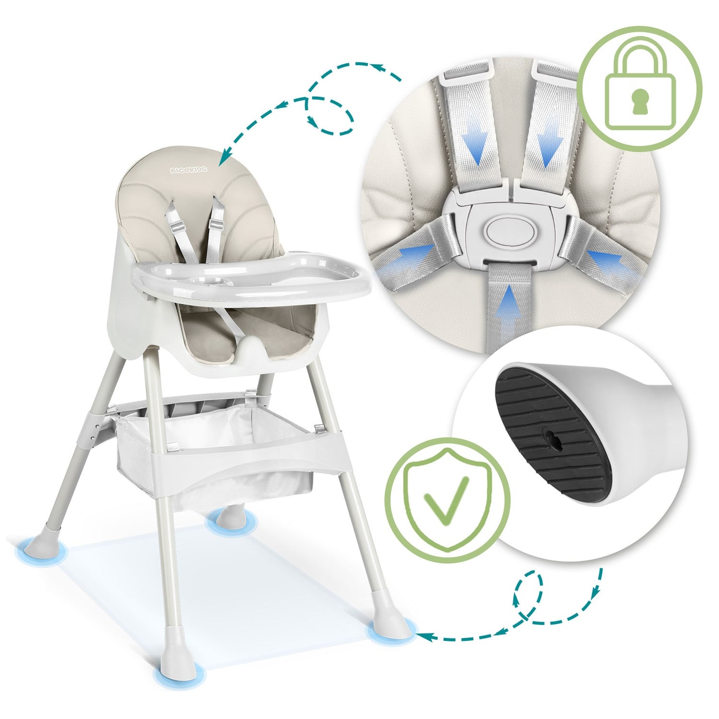 Children's chair with table Milo - gray