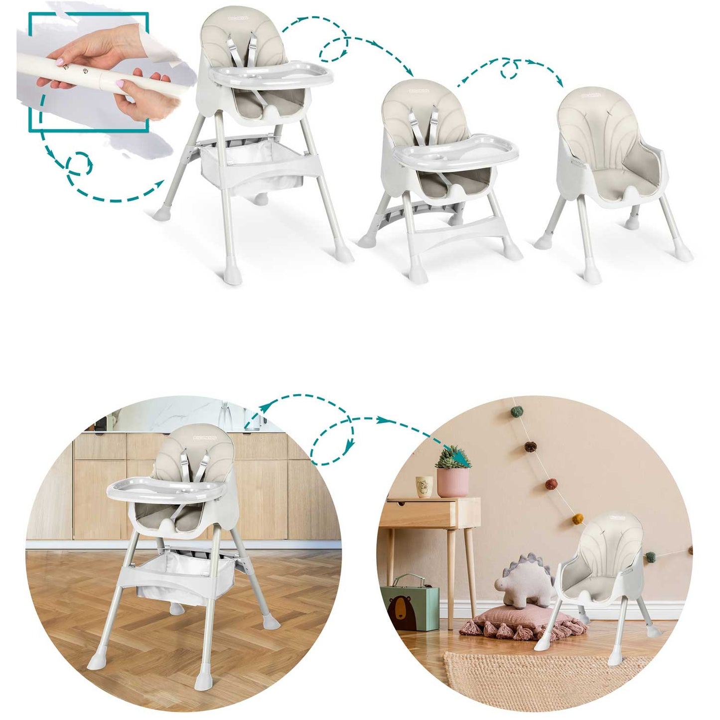 Children's chair with table Milo - gray