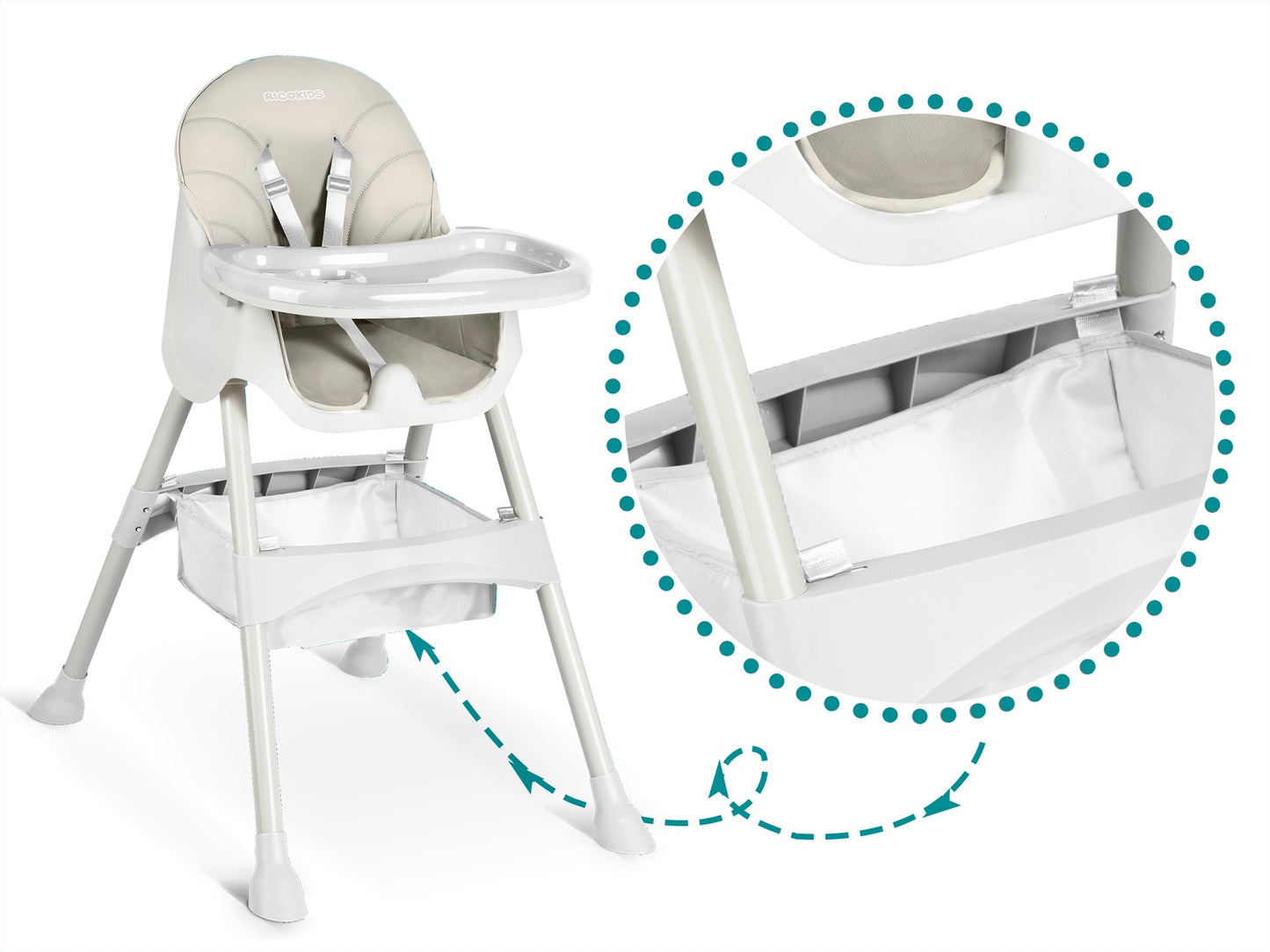 Children's chair with table Milo - gray