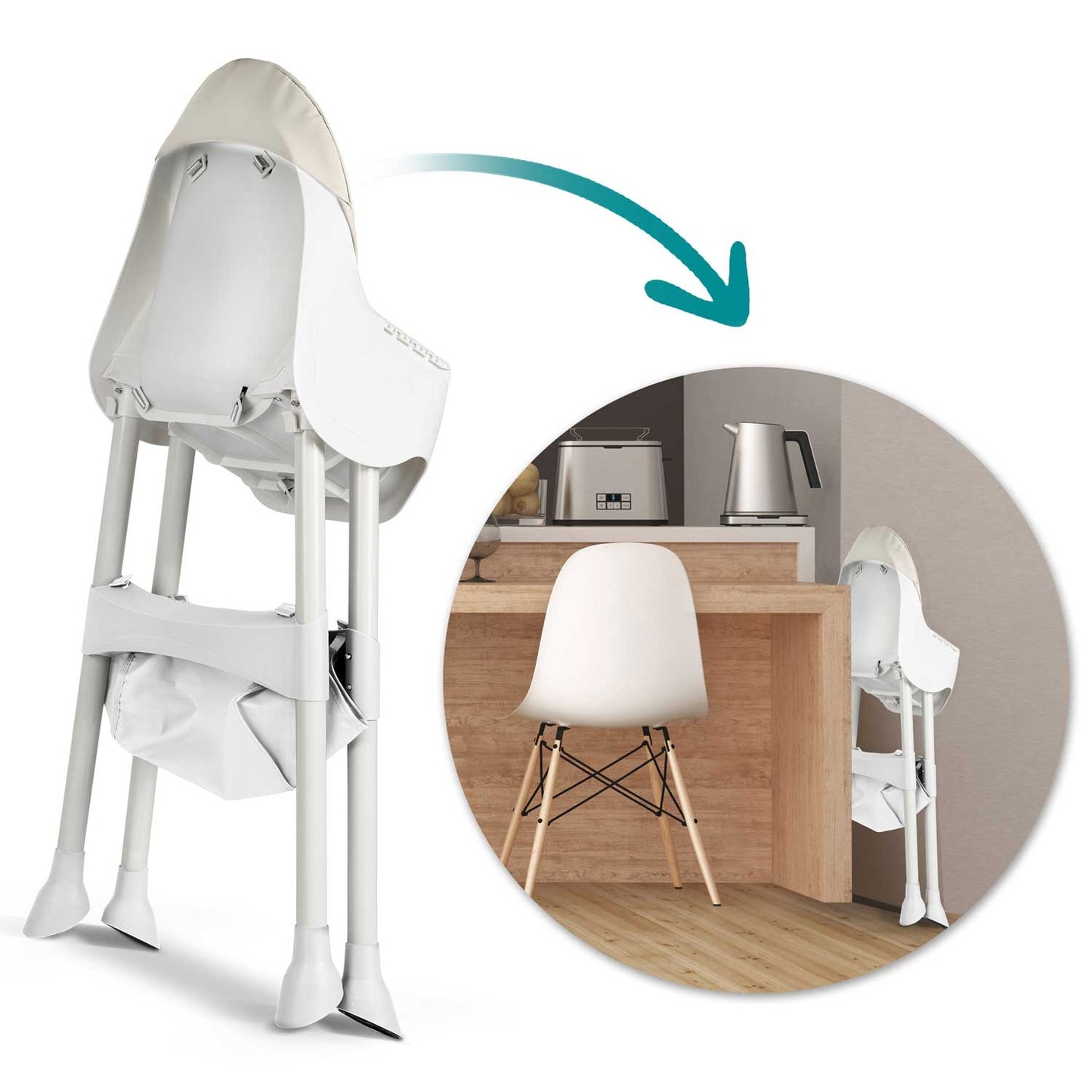 Children's chair with table Milo - gray