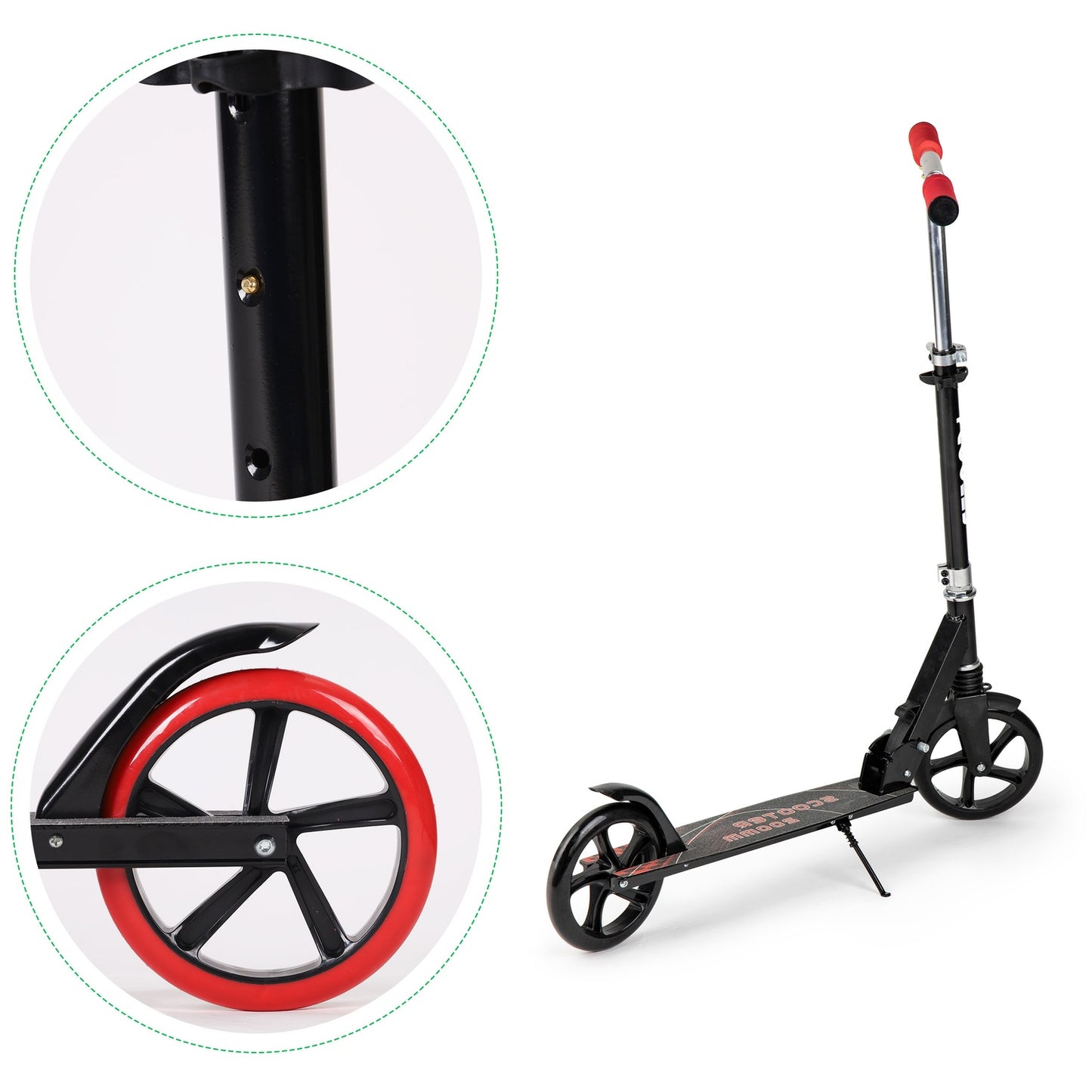 Children's city scooter, foldable aluminum, large wheels - Black