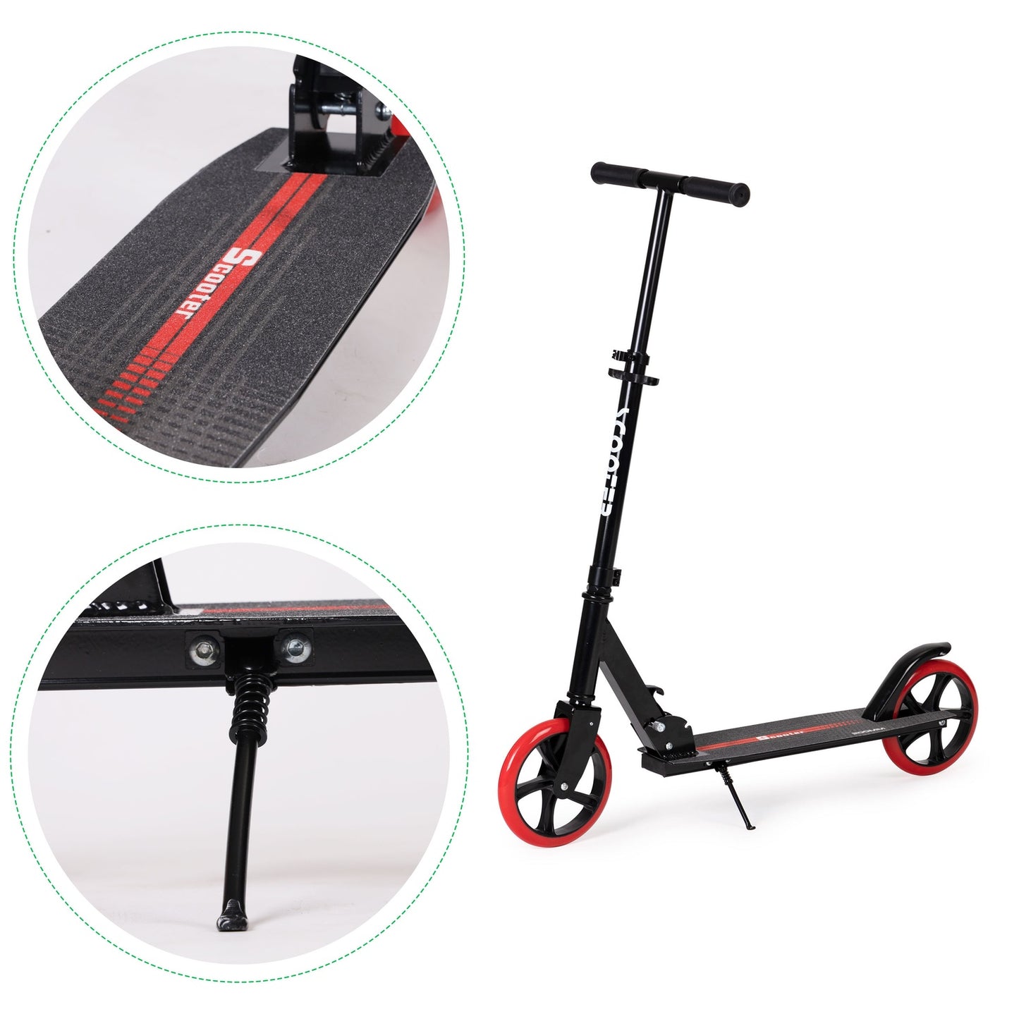 Children's city scooter, foldable aluminum, large wheels - Black