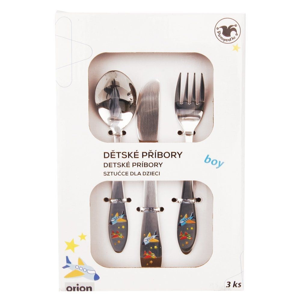 Children's cutlery Airplane motif - Ergonomic Three Parts