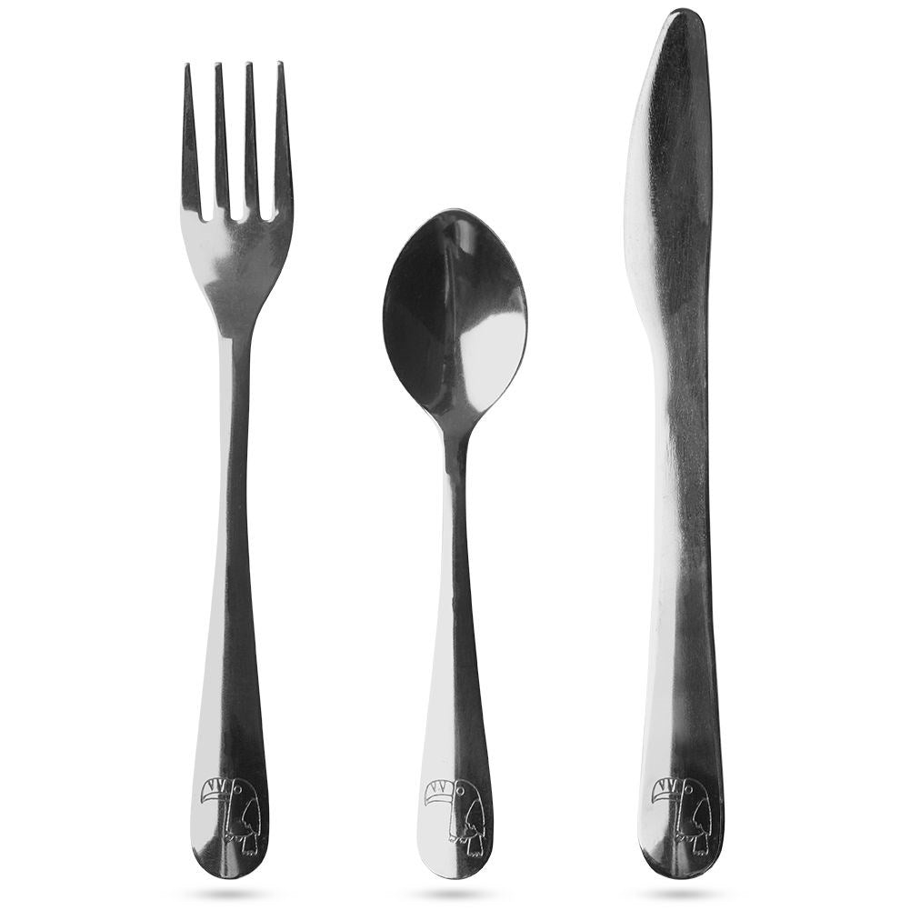 Children's cutlery set 3 parts with pelican, stainless steel