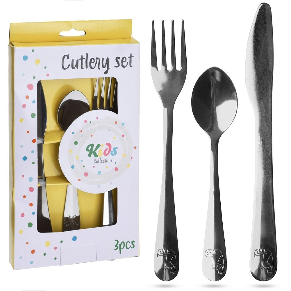 Children's cutlery set 3 parts with pelican, stainless steel