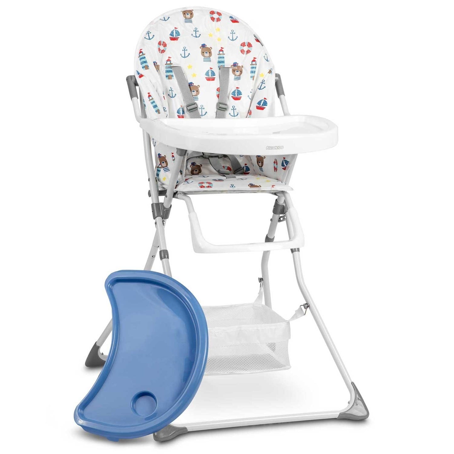 Eldo feeding chair white and blue