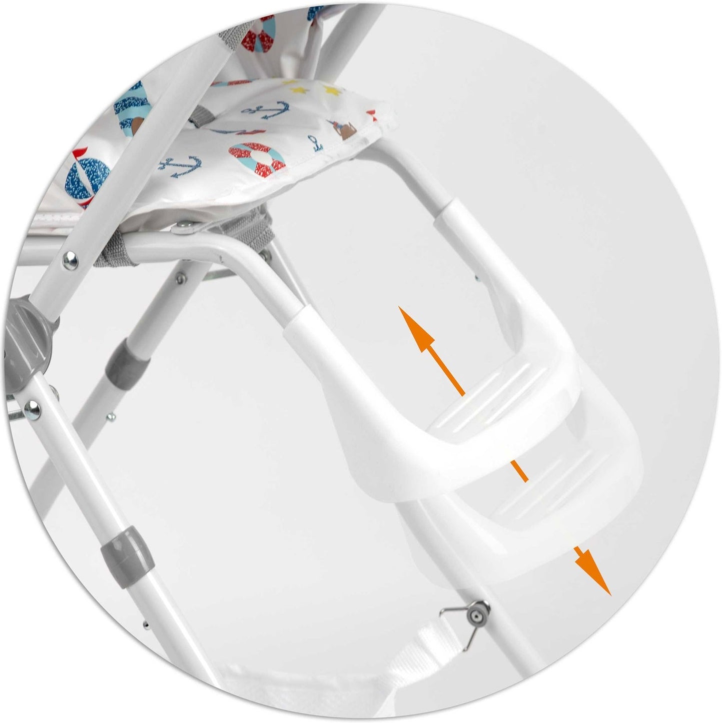 Eldo feeding chair white and blue