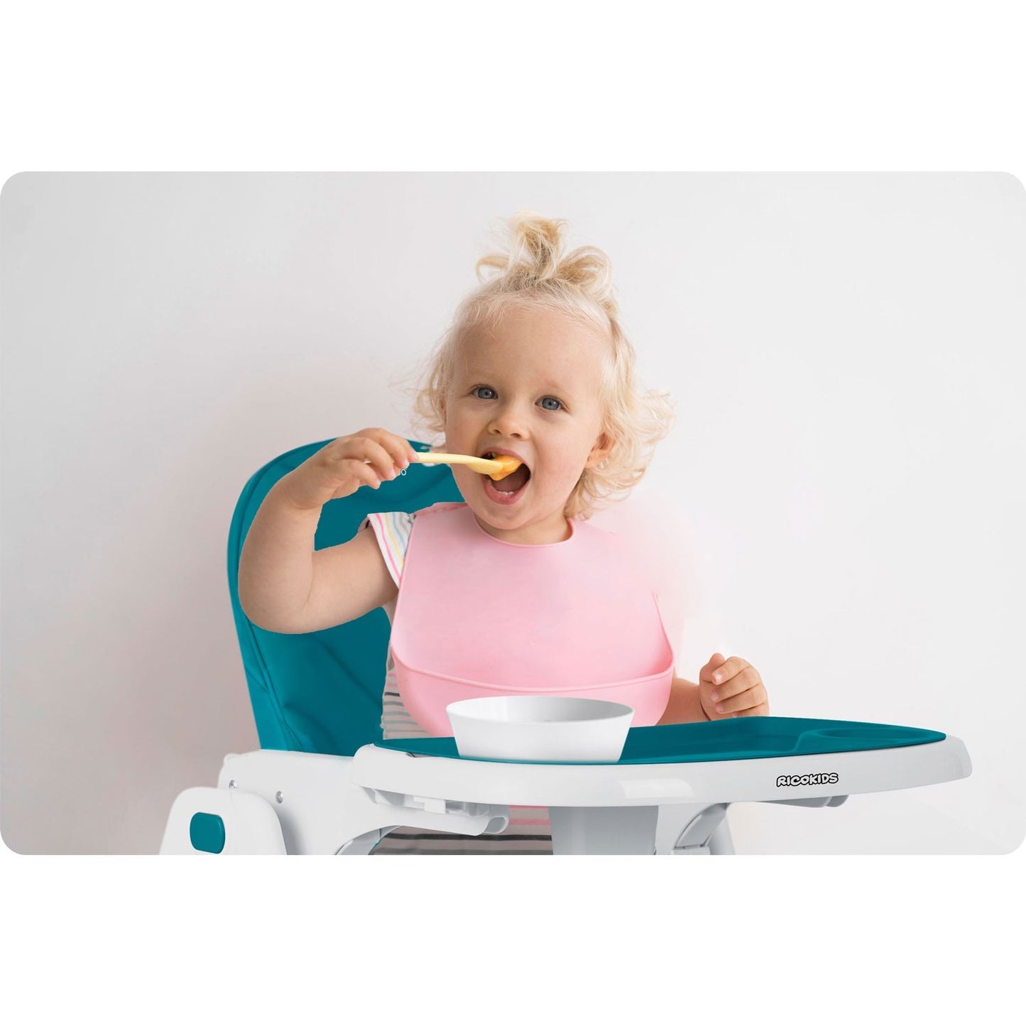 Adjustable High Chair with Tray and Safety Harness