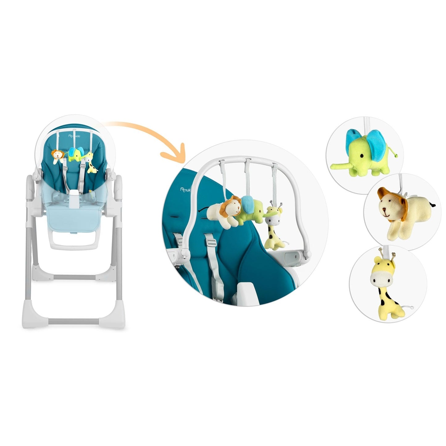 Children's dining chair with table and bed Belo dark blue + toy bow