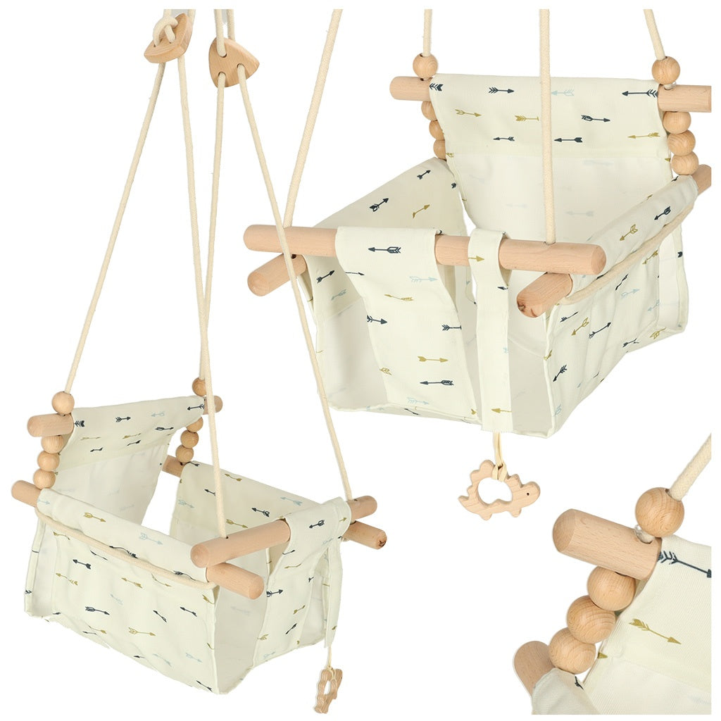 Children's fabric swing wooden hanging arrows
