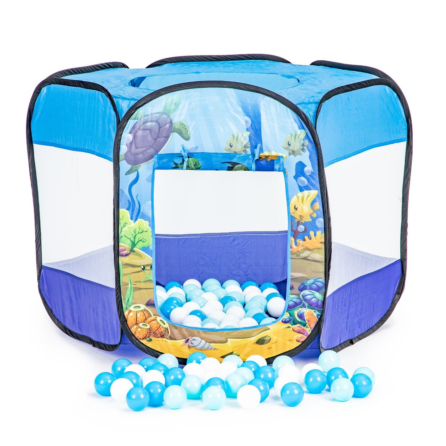 Children's fold-out dry pool tent 100 balls