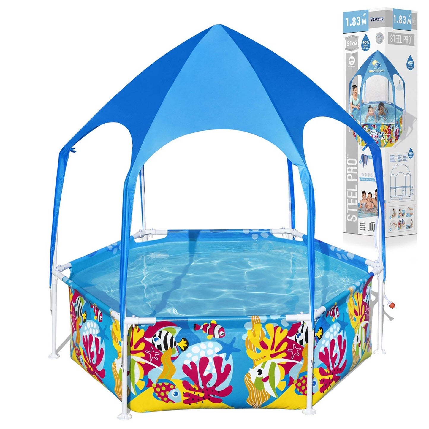 Children's frame pool with roof 183 x 51 cm Bestway 5618T