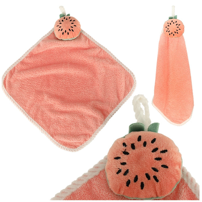 Children's hand towel for kindergarten 30x30cm pink watermelon