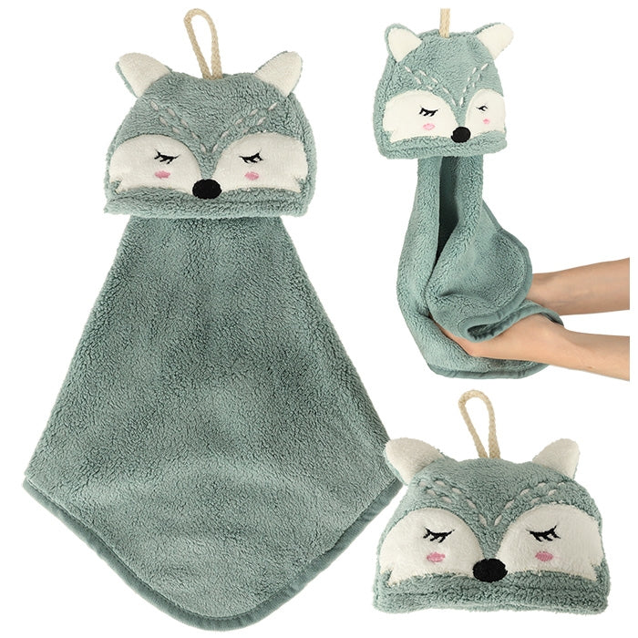 Children's hand towel for kindergarten 42x25cm blue fox