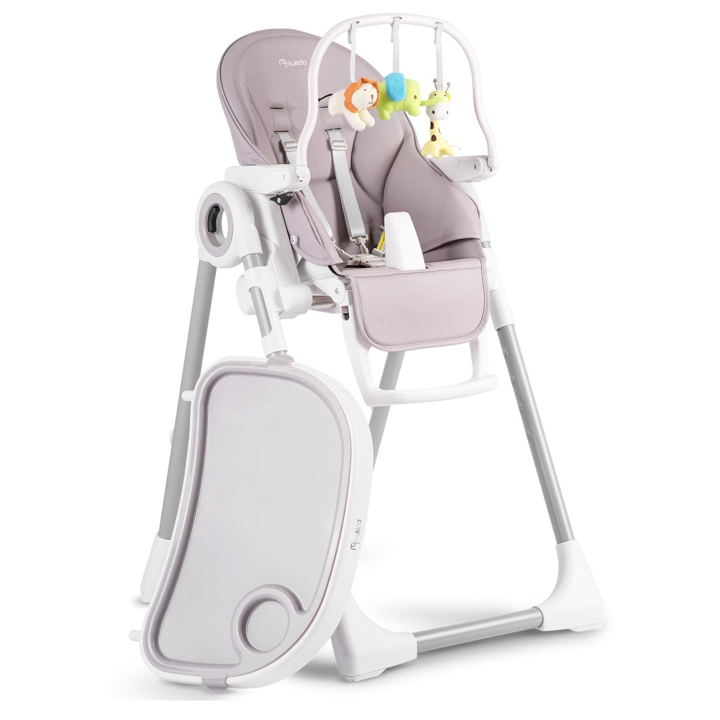 Children's high chair with table Nukido Belo purple + toy bow