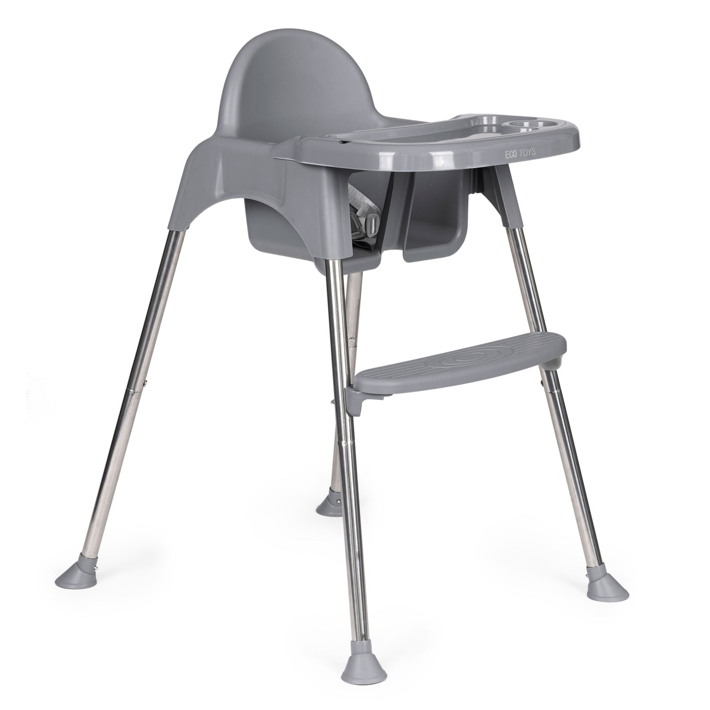 Children's high feeding chair 2in1 with tray and belts