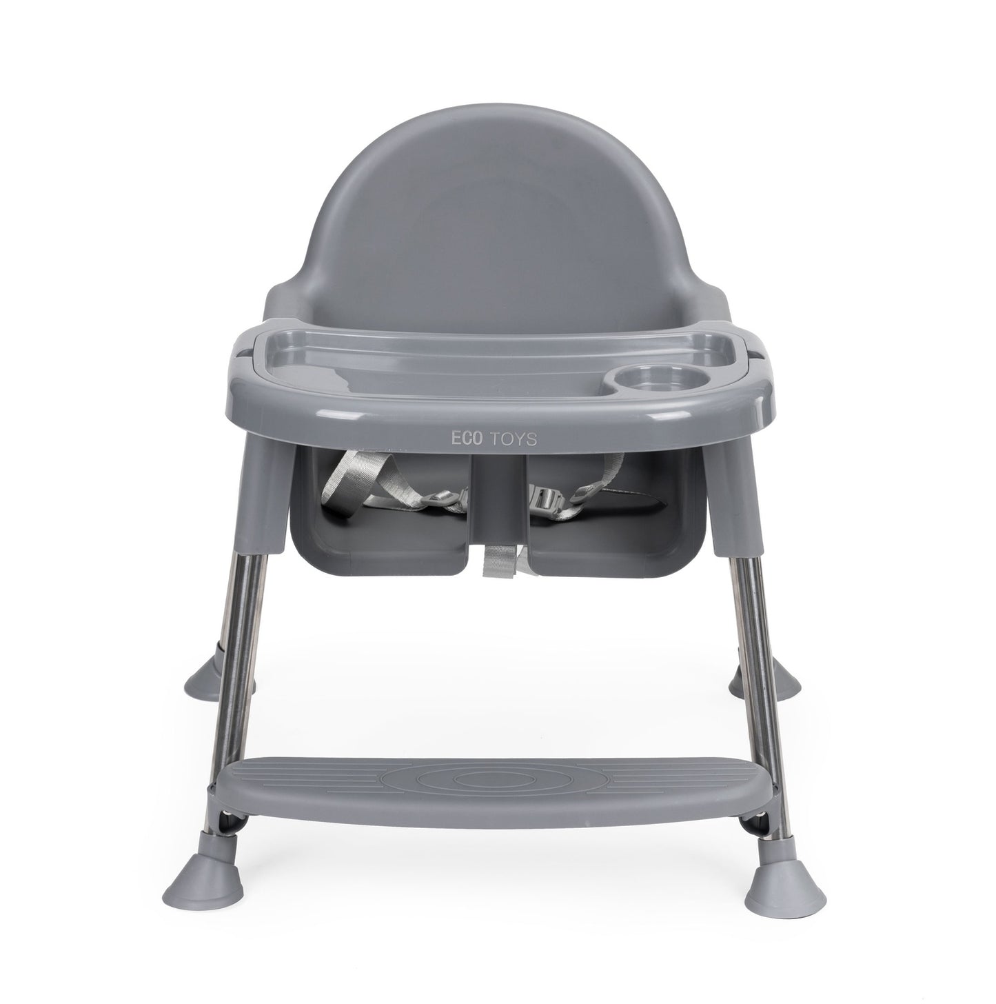 Children's high feeding chair 2in1 with tray and belts
