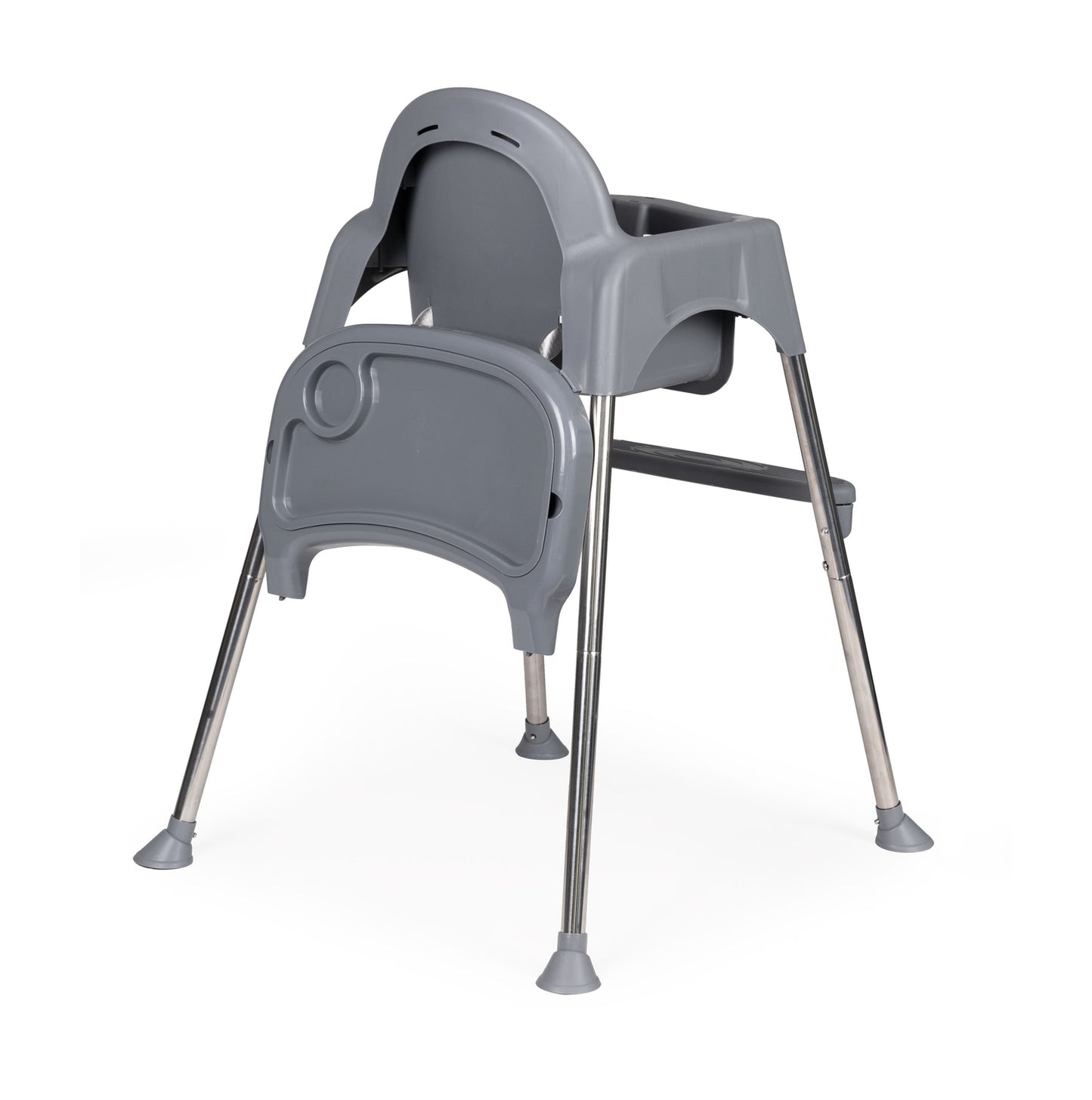 Children's high feeding chair 2in1 with tray and belts