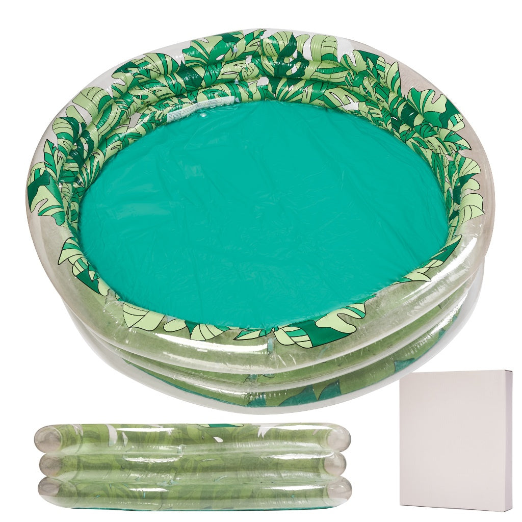 Children's inflatable pool 3 chambers 150cm leaves