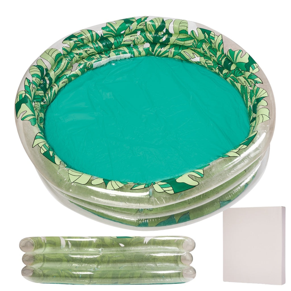 Children's inflatable pool 3 chambers 150cm leaves