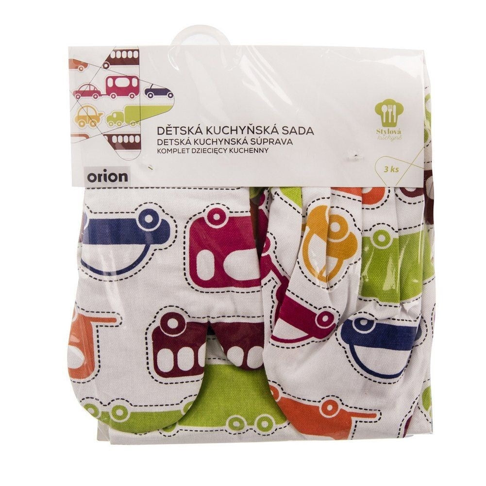 Children's kitchen set: apron, glove & hat in cotton